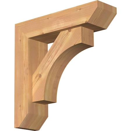 Ekena Millwork Westlake Slat Smooth Bracket w/ Offset Brace, Western Red Cedar, 5 1/2"W x 20"D x 20"H BKT0604X20X20WTL06SWR